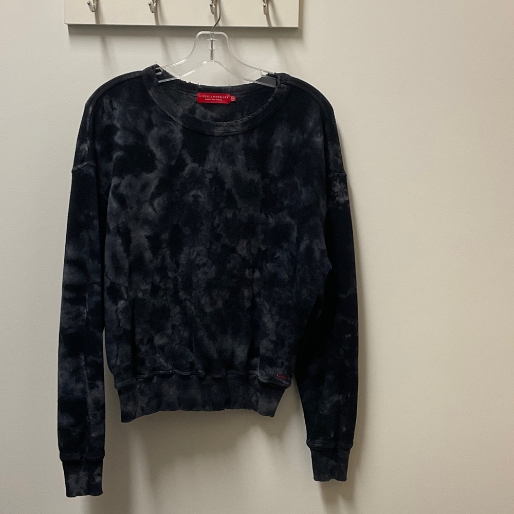 Stylish Black Tie-Dye Women's Sweatshirt
